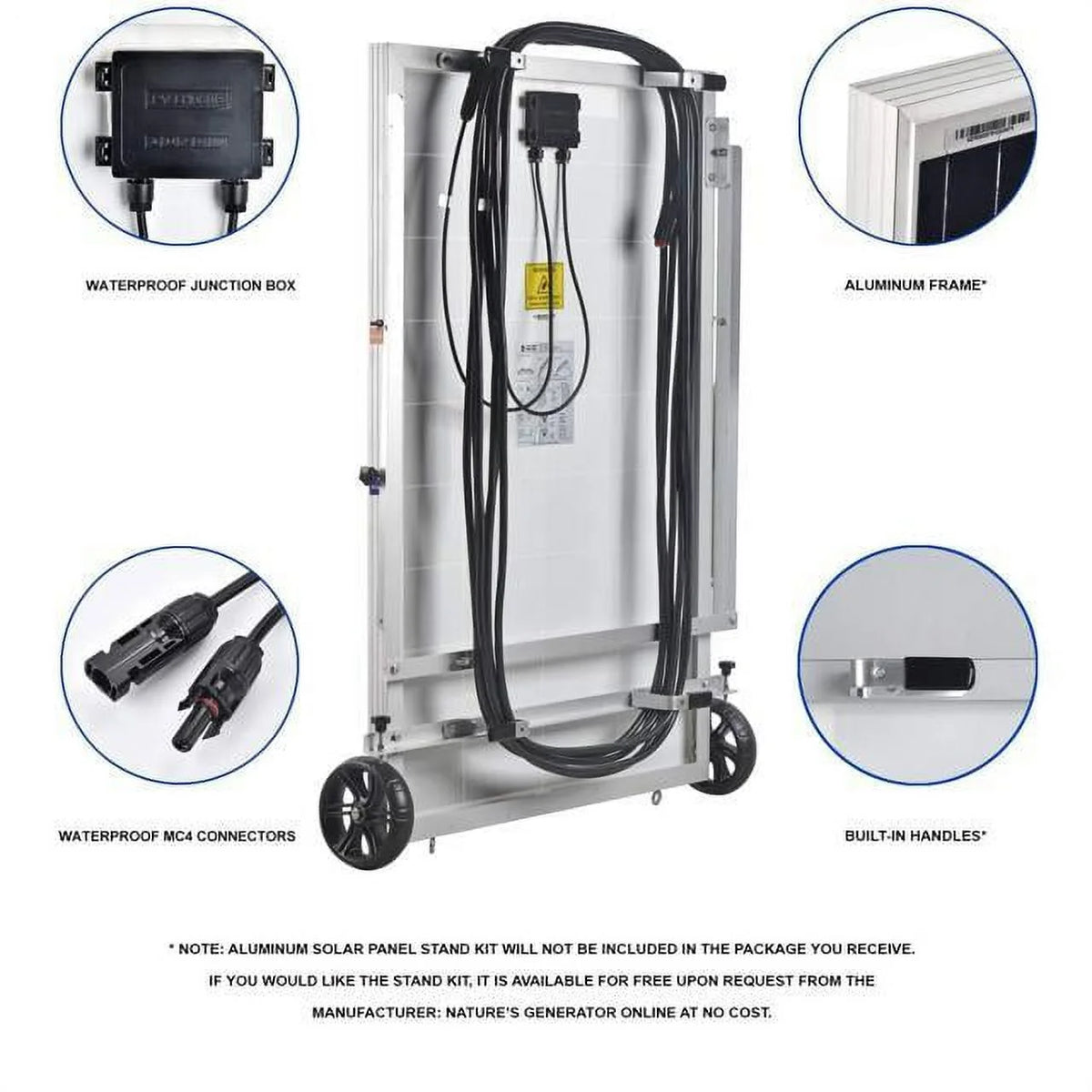 Nature's Generator 1800W Portable Generator 2-WAYS (Solar panels & Wind)- Platinum System GXNGPT