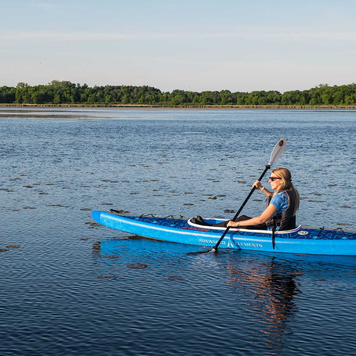 Advanced Elements AirVolution? - Recreational Inflatable Kayak with Pump - 13 ft - Blue