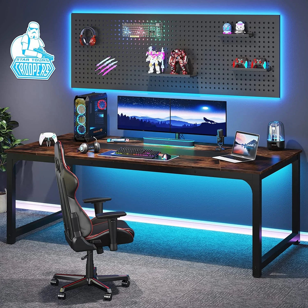 Large Simple Computer Desk Office Computer Table Writing Table for Home Office 63" L x 31.5" W x 29.5" H - Off White