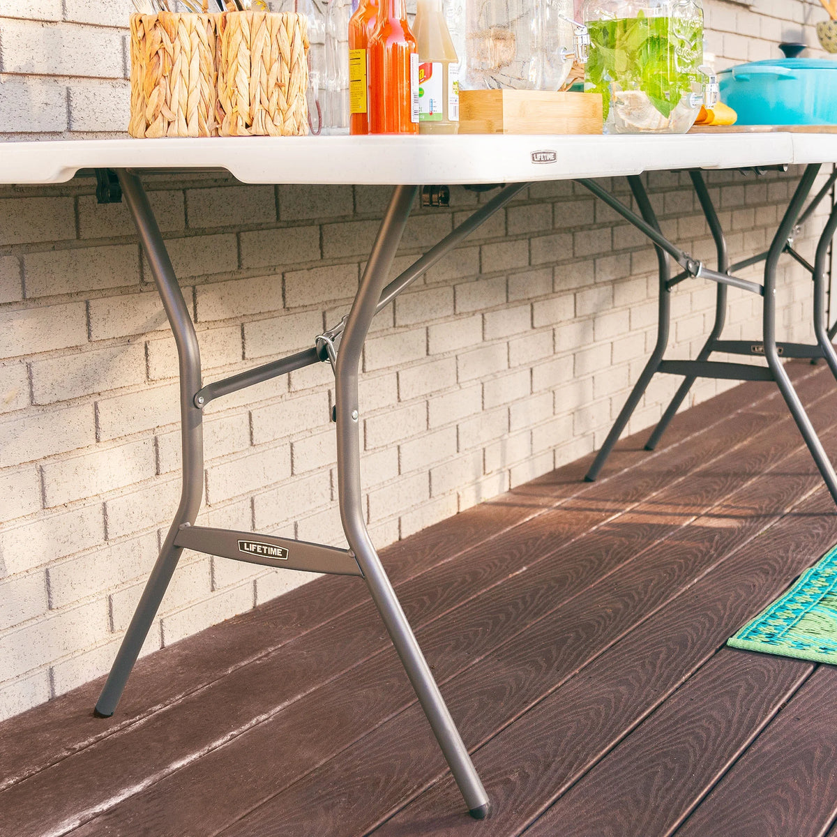 Lifetime 6' Commercial Grade High-Quality Fold-in-Half Folding Table, White (25011)
