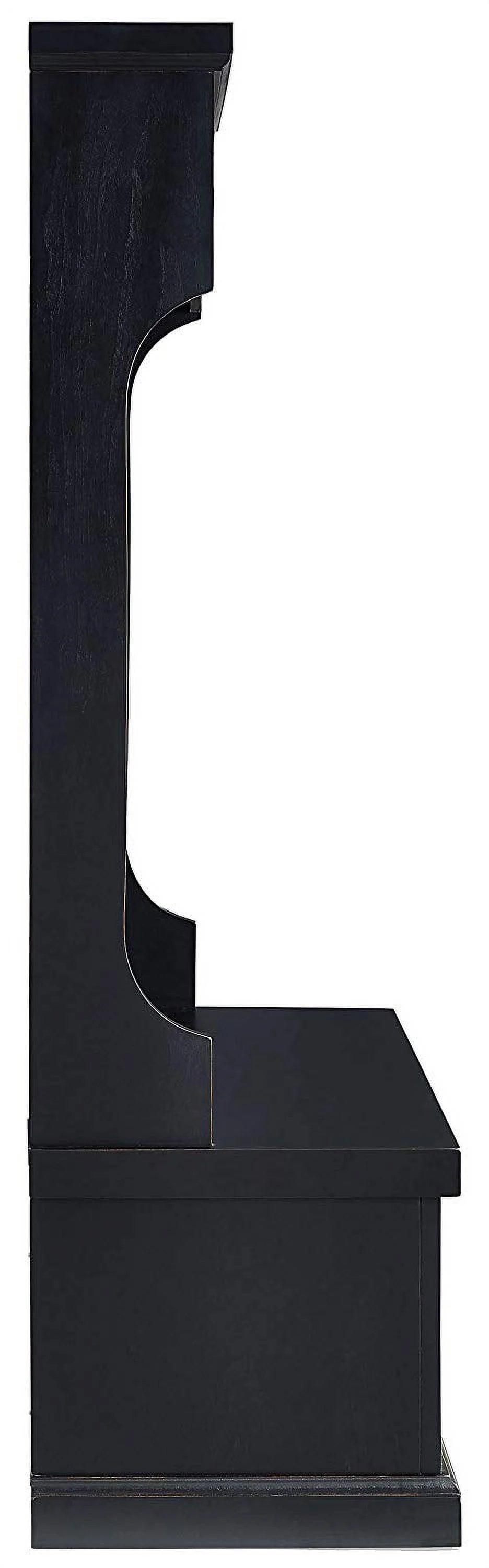 Crosley Furniture Seaside Wood Hall Tree in Distressed  Black