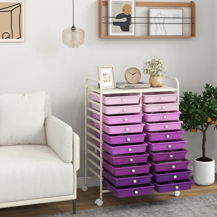 20 Drawers Rolling Storage Cart Studio Organizer