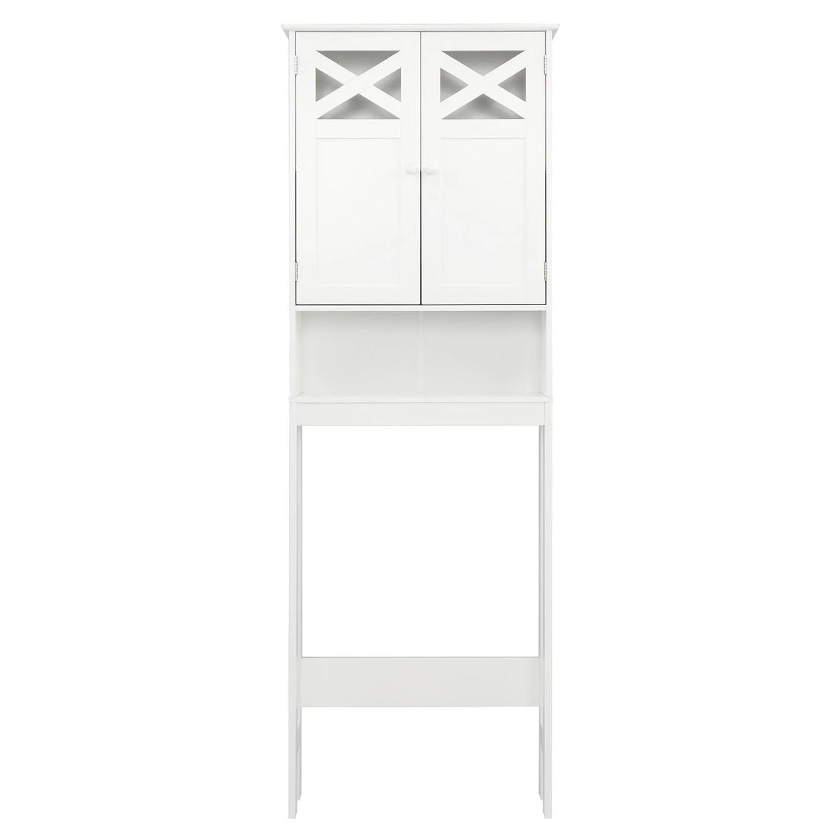 Ktaxon Over the Toilet Storage, Bathroom Storage Cabinet Organizer  with Adjustable Shelf Double Doors, White