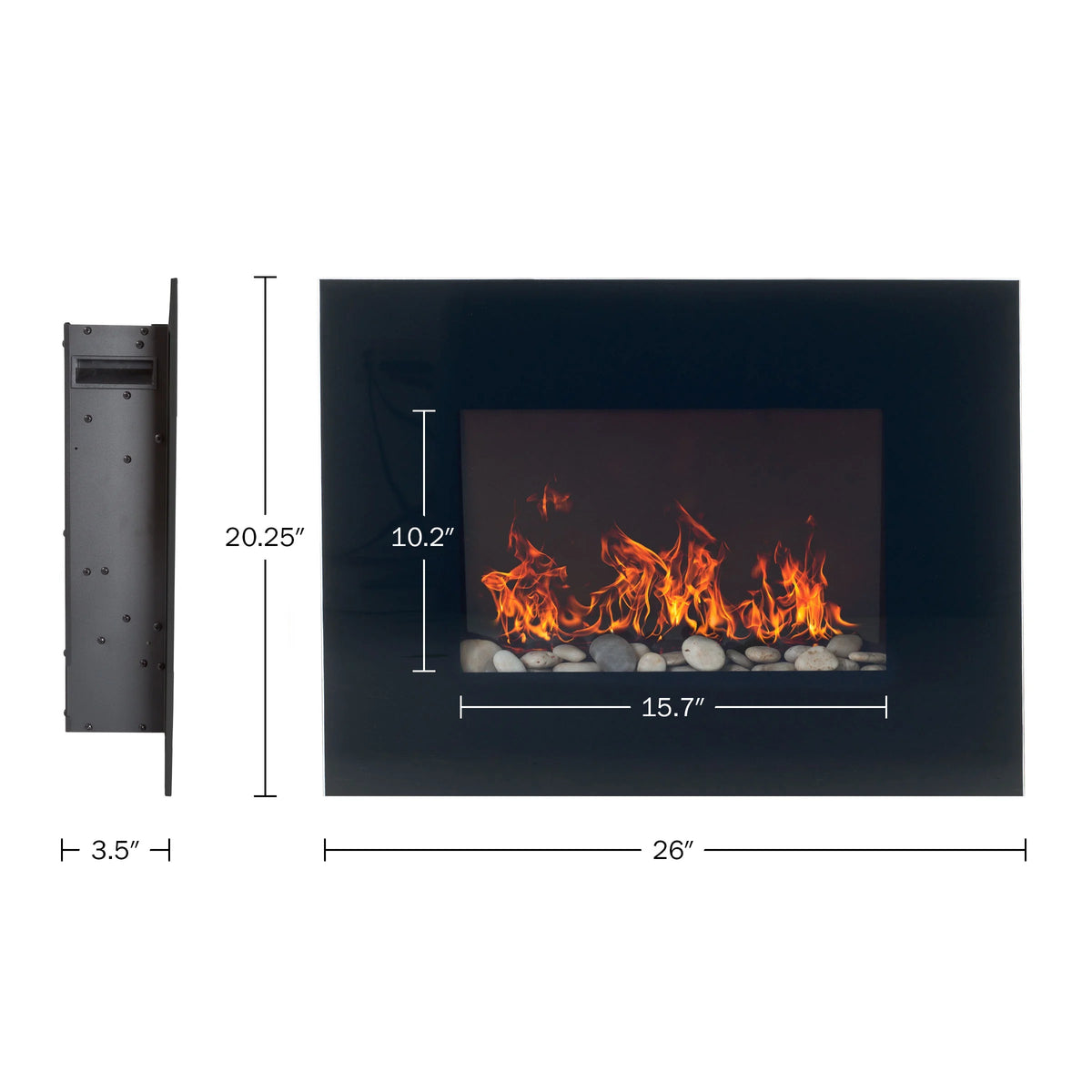 Northwest 36-inch Wall-Mount Electric Fireplace Heater with Orange Flame and Remote