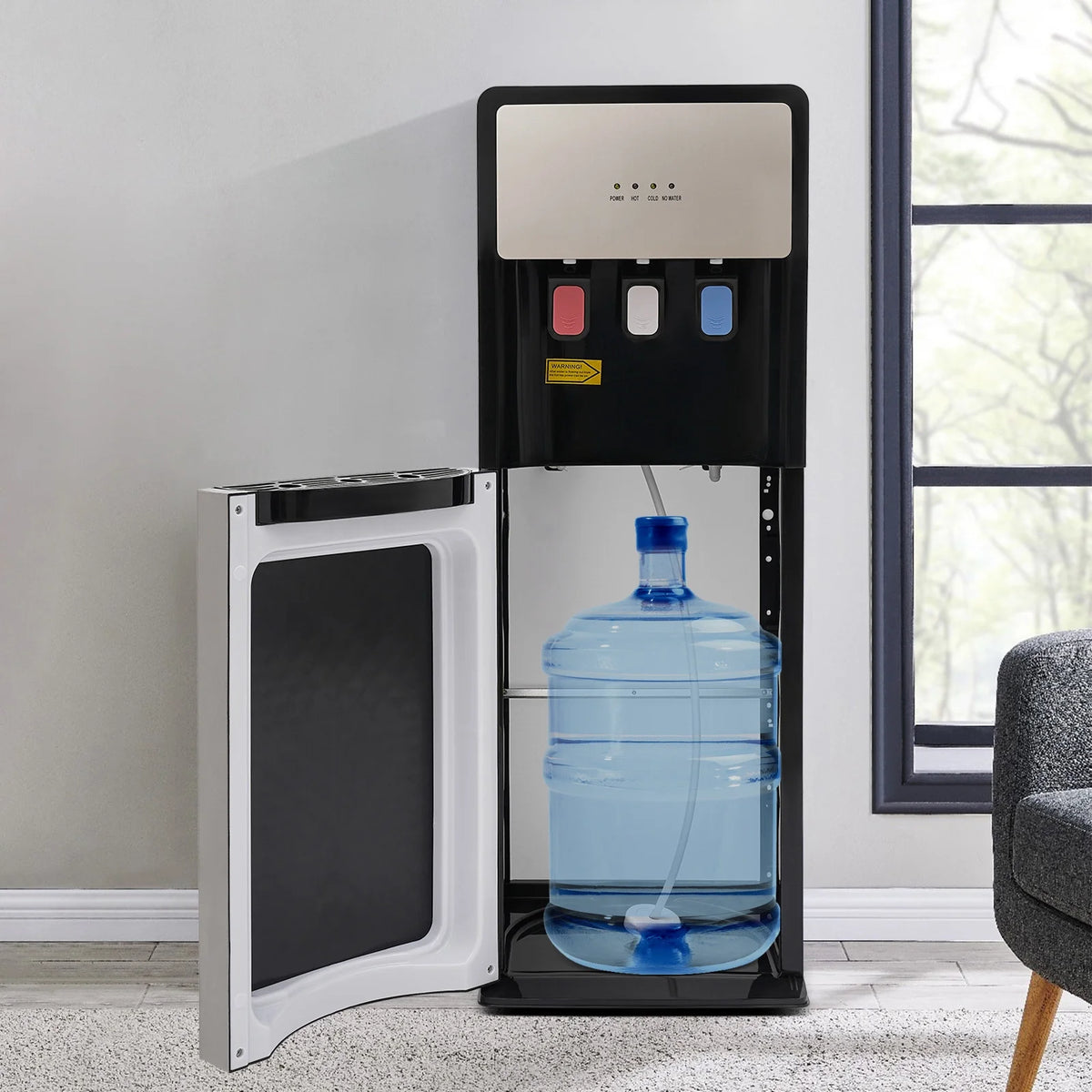 Bottom Loading Water Cooler Dispenser, 110V Hot & Cold Standing Water Dispenser, PP Hot and Cold Water Dispenser