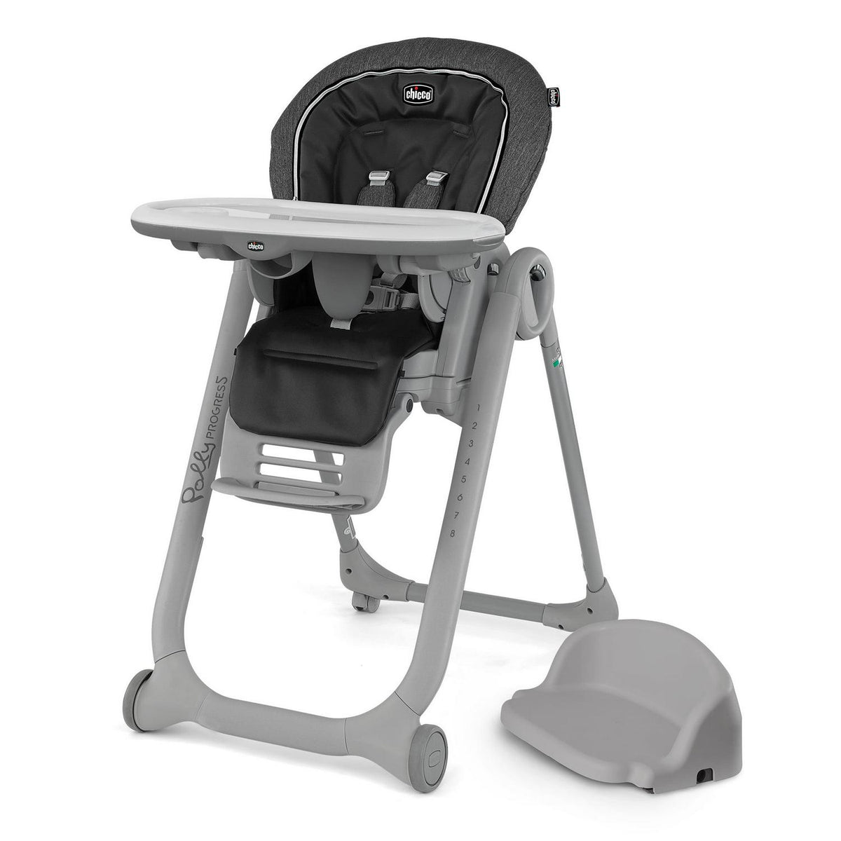 Chicco Polly Progress 5-in-1 Highchair - Minerale (Black)