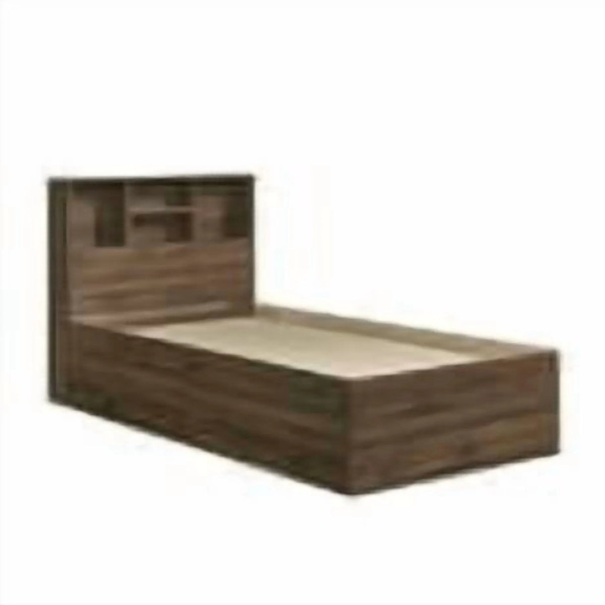 Your Zone Easy to Assemble Storage Bed with Bookcase Headboard, Twin, Natural Teak Finish
