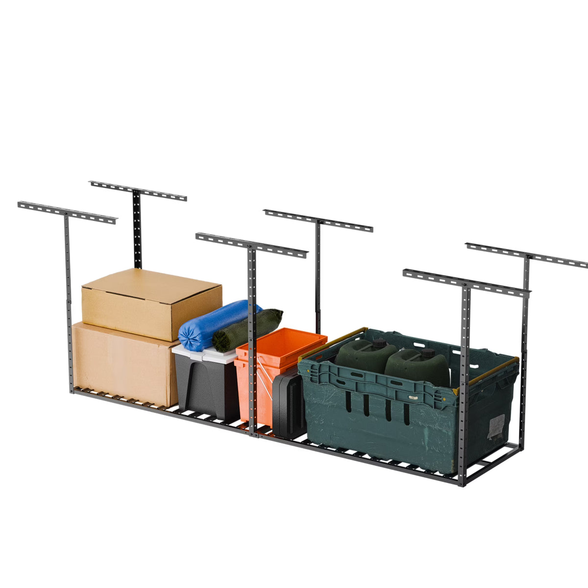SunsGrove 4��8FT Overhead Storage Rack, 1 Pack, Black