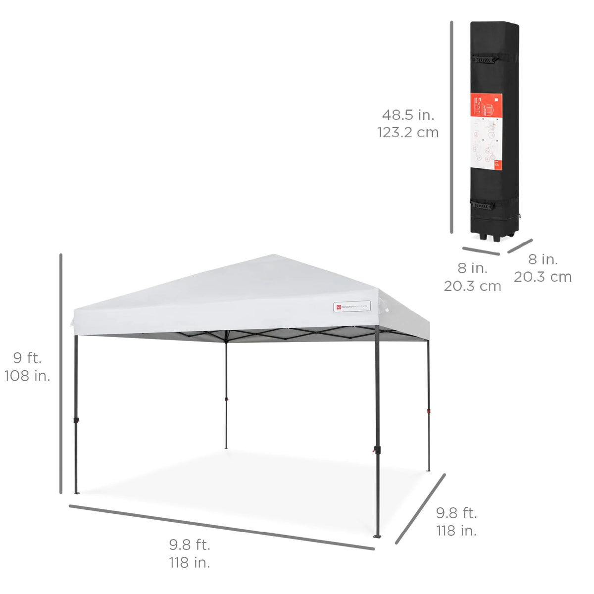 Best Choice Products 10x10ft Easy Setup Pop Up Canopy Instant Portable Tent w/ 1-Button Push, Carry Case - White