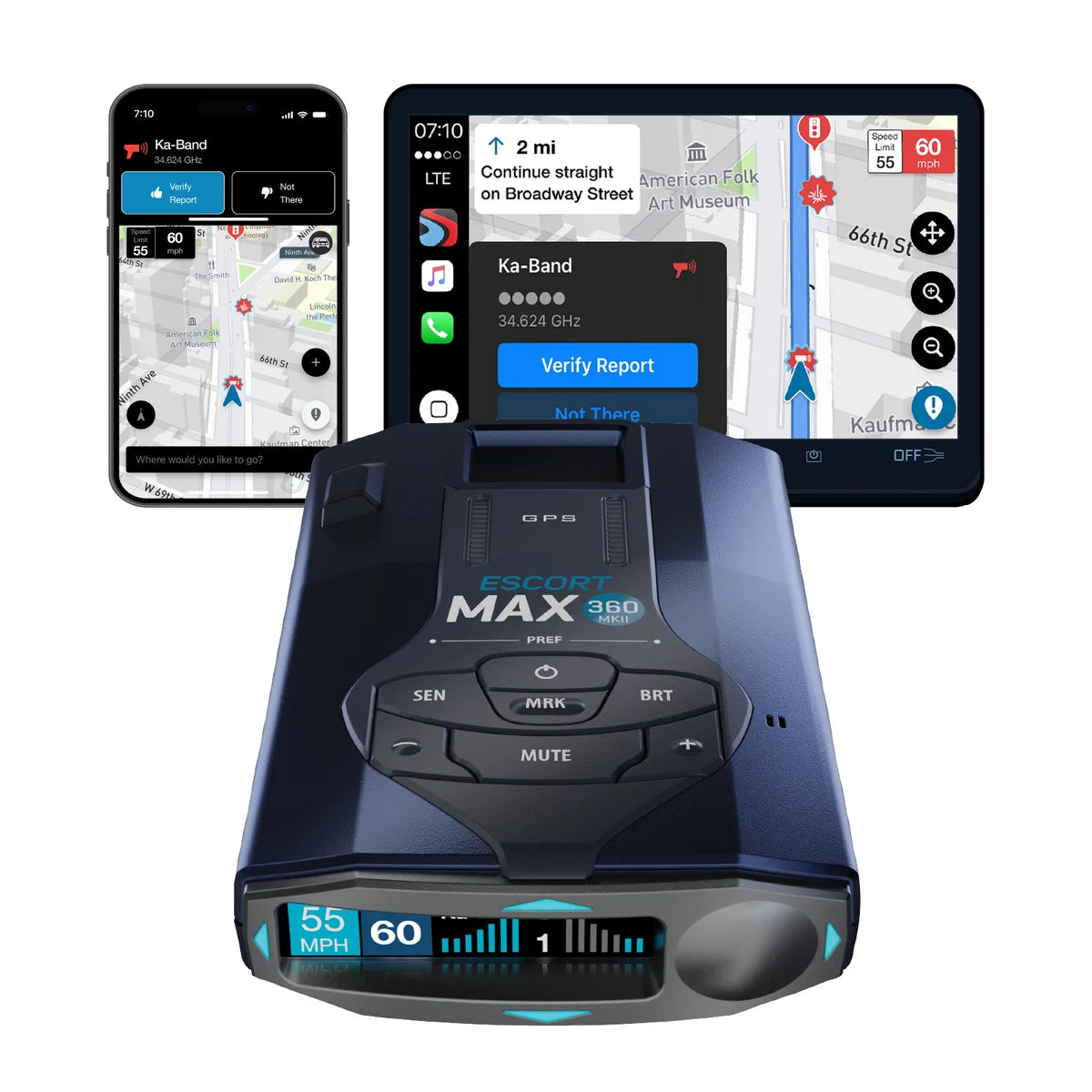 Escort MAX 360 MKII Bluetooth Radar Detector, 360�� Awareness, Exceptional Range, Apple CarPlay? & Android Auto? (New)