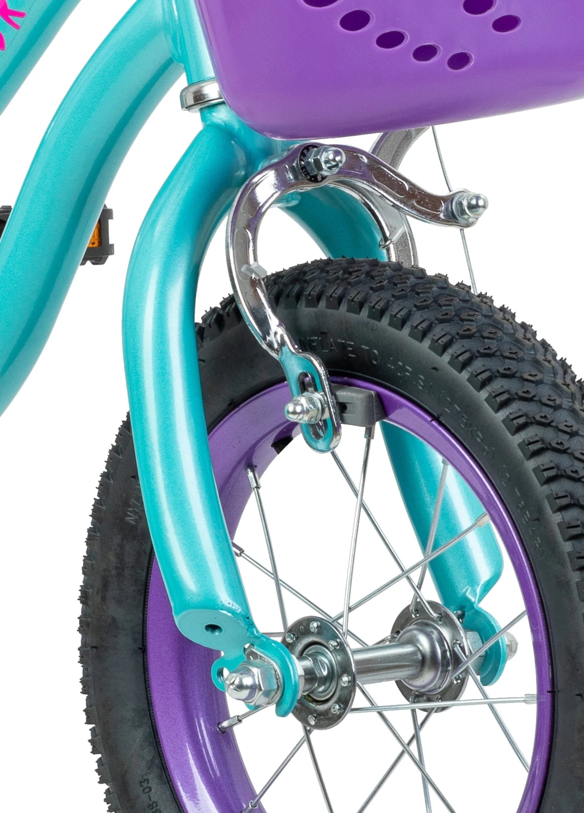 Schwinn 12-in. Breeze Girls Kids Bike with Basket, Teal & Purple