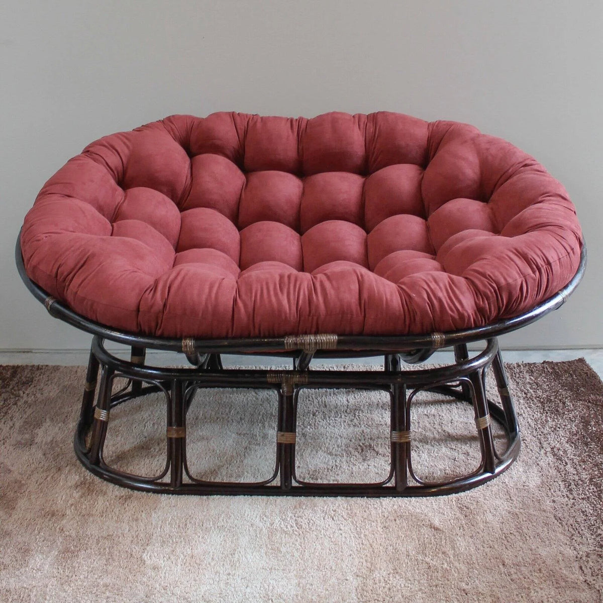 International Caravan Double Papasan Chair with Micro Suede Cushion