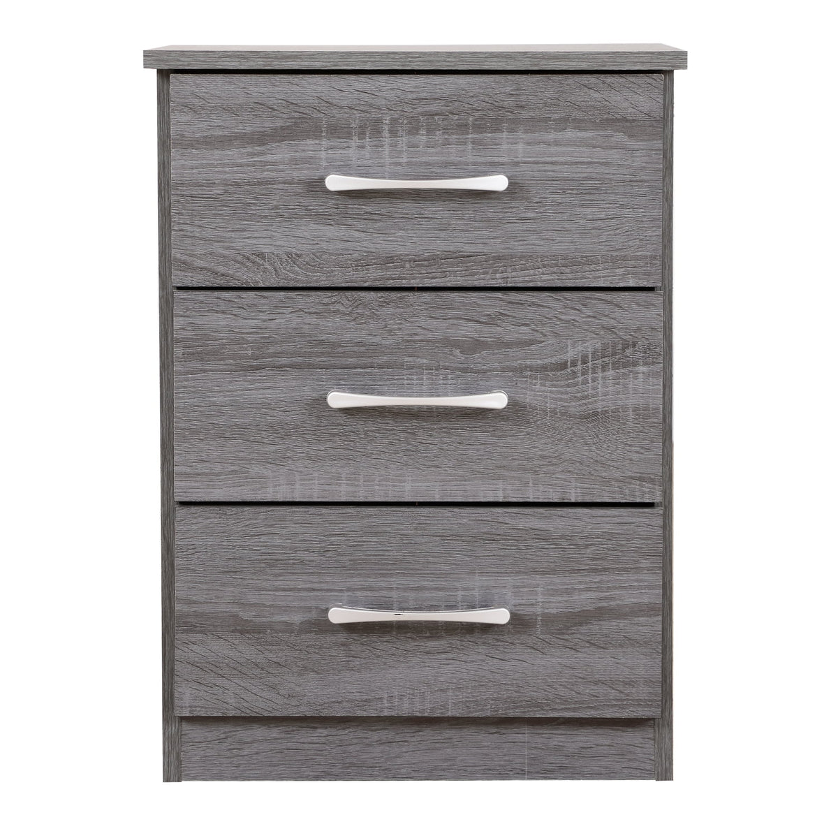 Glory Furniture Boston 3 Drawer Nightstand in Gray