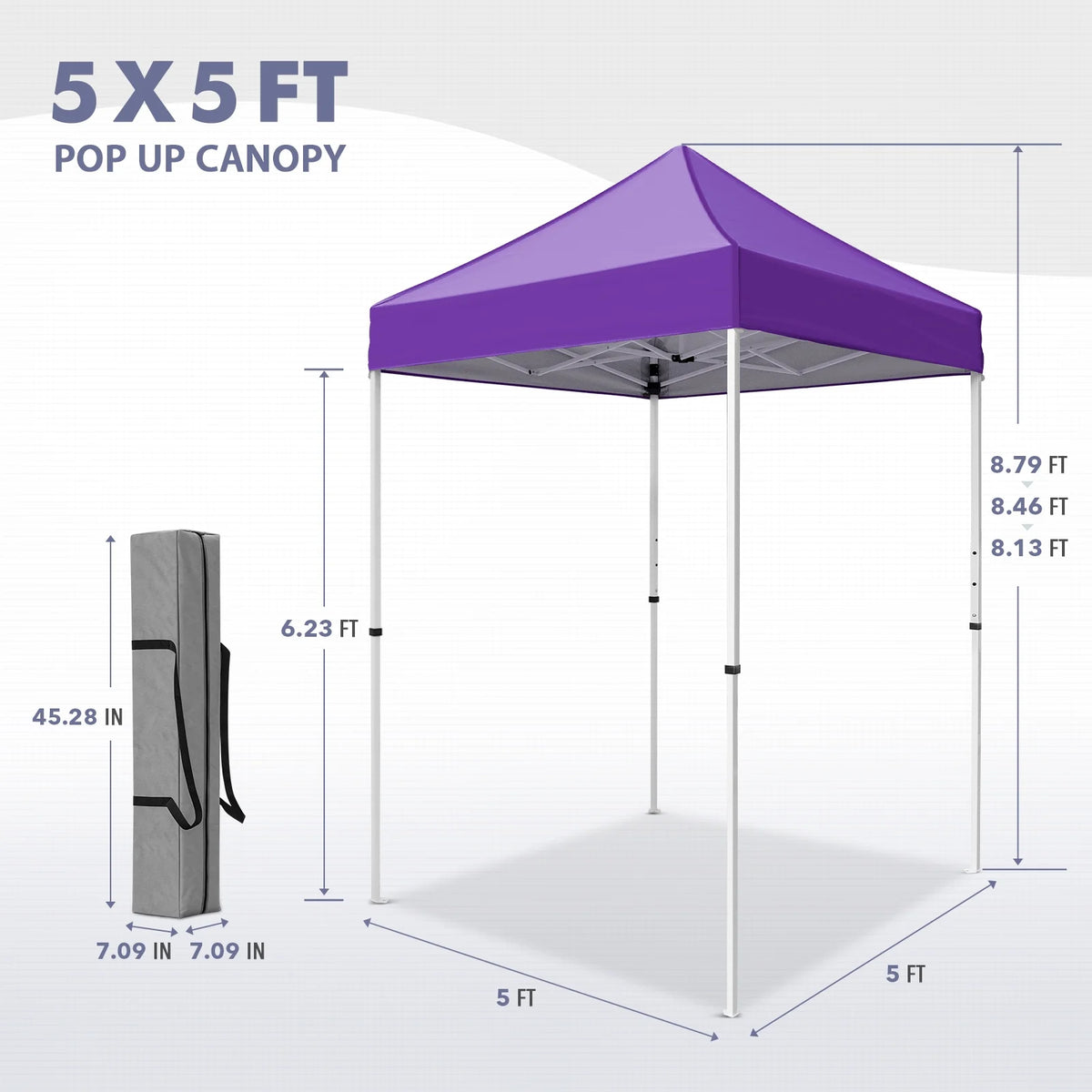 INTER HUT 5x5 Outdoor Pop up Canopy Gazebo, Instant Easy Set up Outdoor Canopy Commercial Fair Shelter, Beige