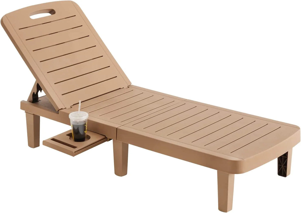 Techmilly Oversized Outdoor Chairse Lounge Chair，Extra Widen Chaise with Cup