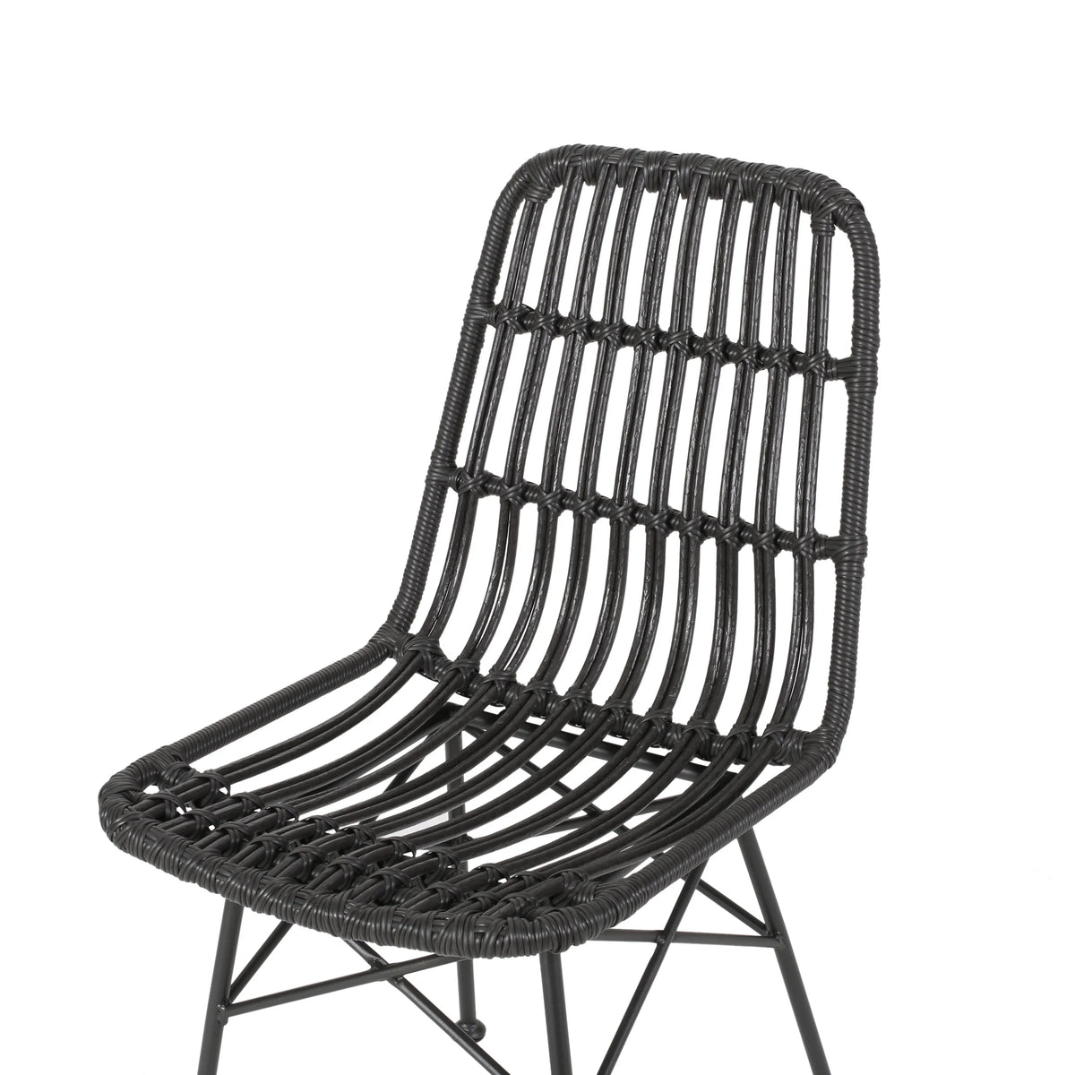 Zachariah Outdoor 6 Seater Wicker Dining Set, Teak, Light Brown