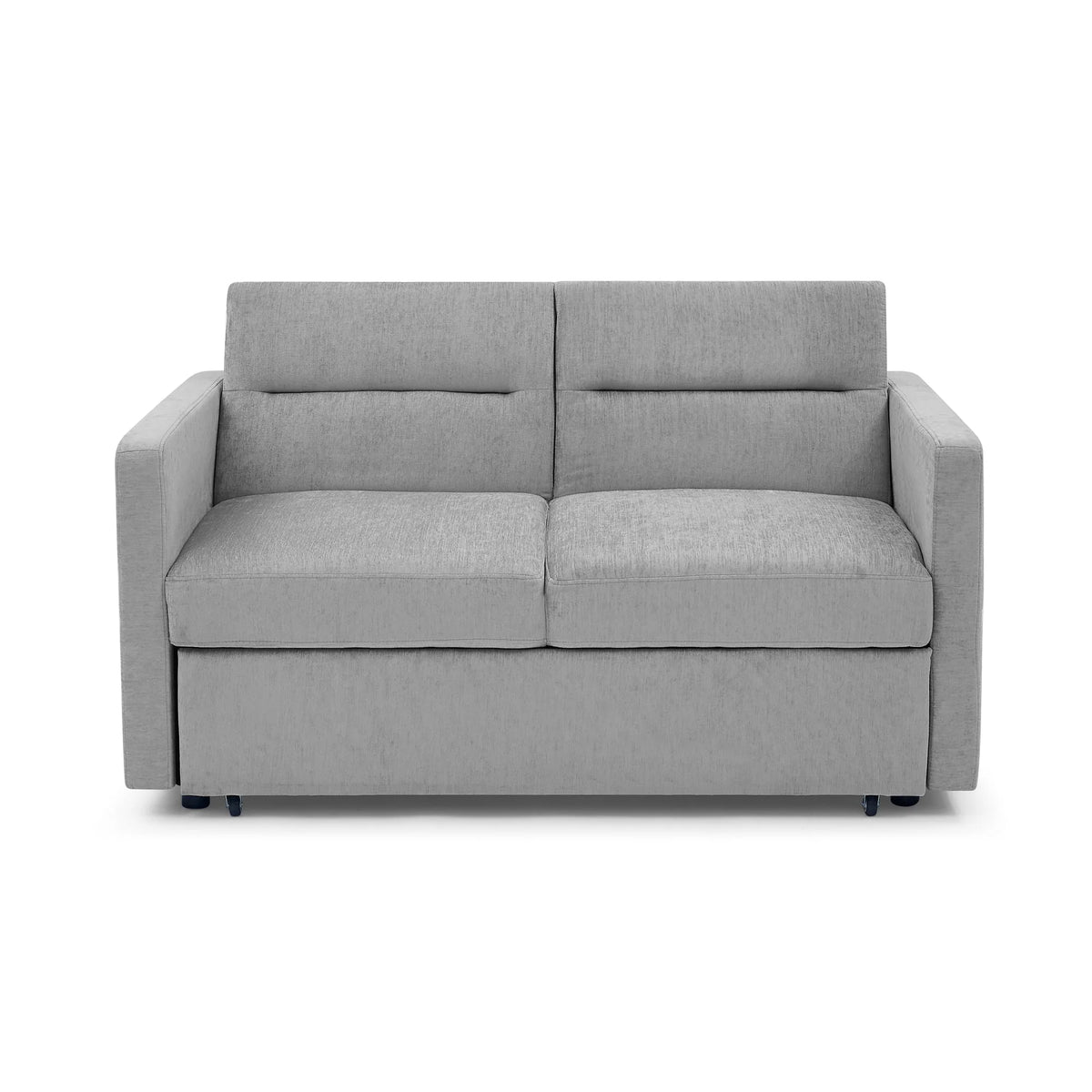 KINFFICT Small Sofa Bed, Modern Sofa Sleeper with Pull Out Bed, Upholstered Chenille Loveseat Sleeper for Living Room, Gray
