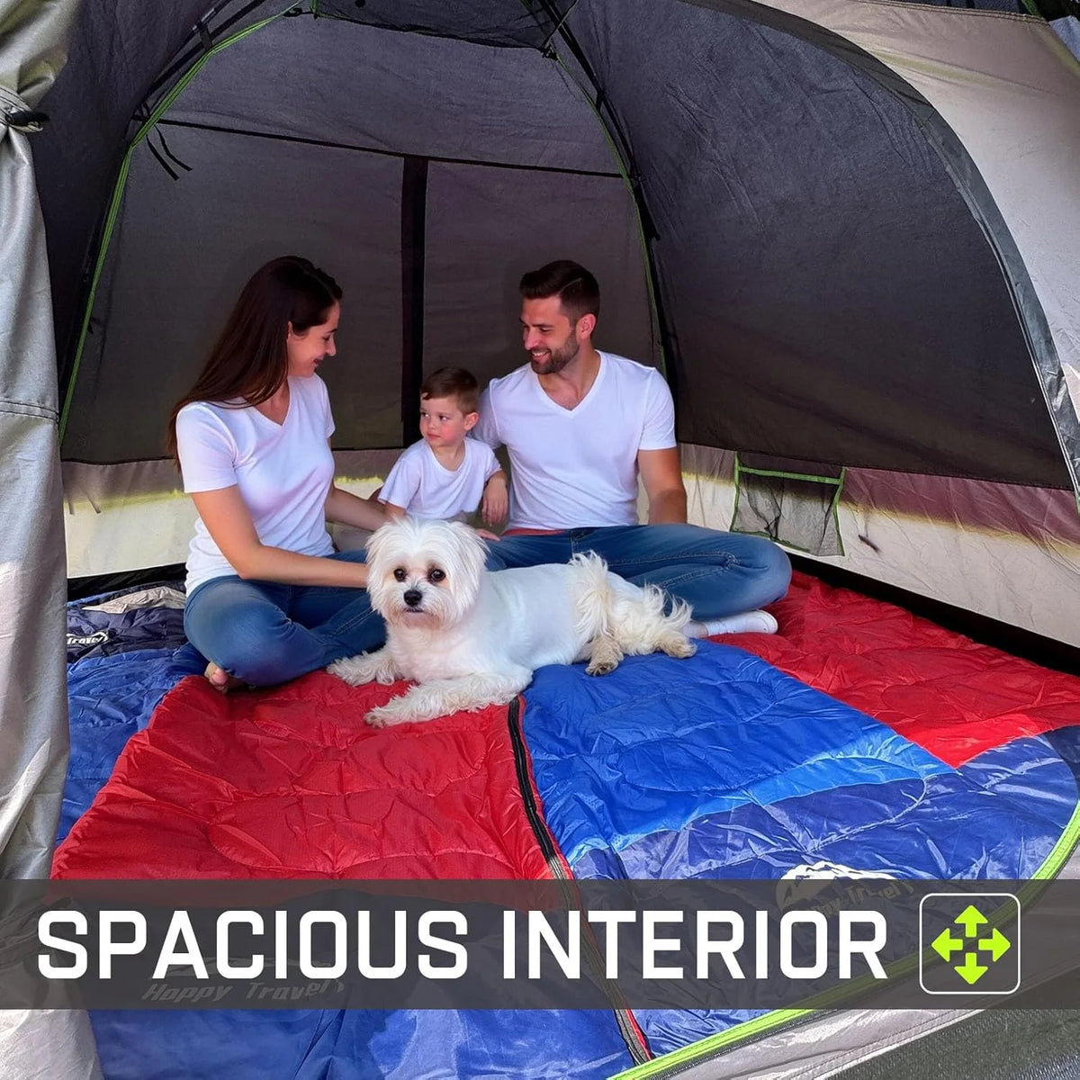 Camping Tent, 4 Person Dome Tents for Camping with Rainfly, Waterproof Clip Easy Setup Portable Family Tent with