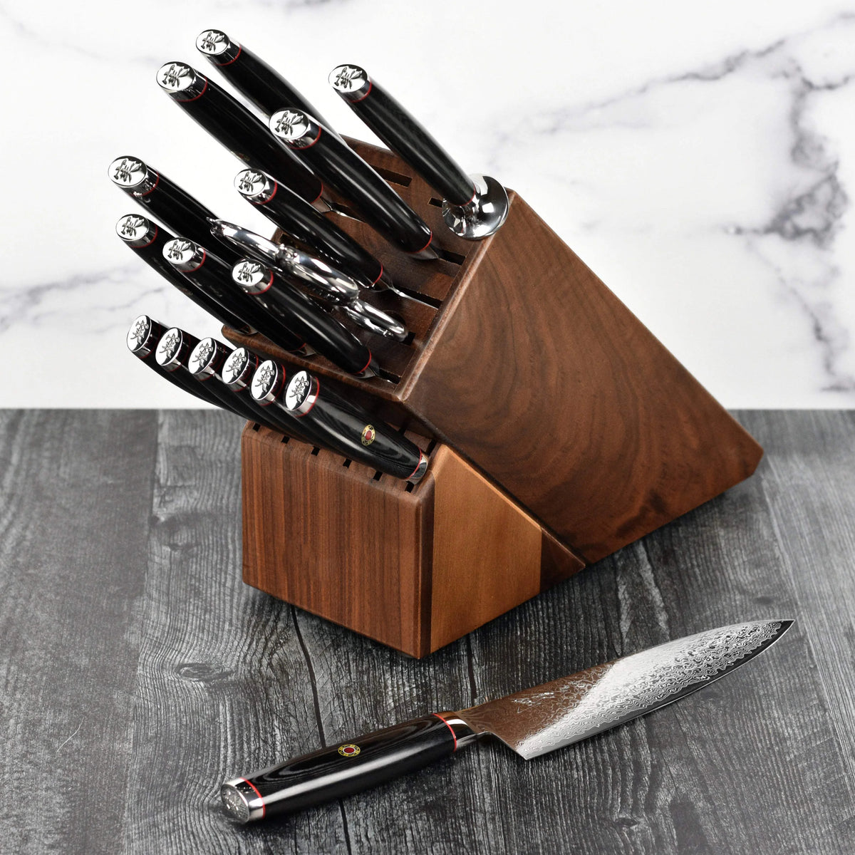 Enso SG2 18 Piece Walnut Knife Block Set - Made in Japan