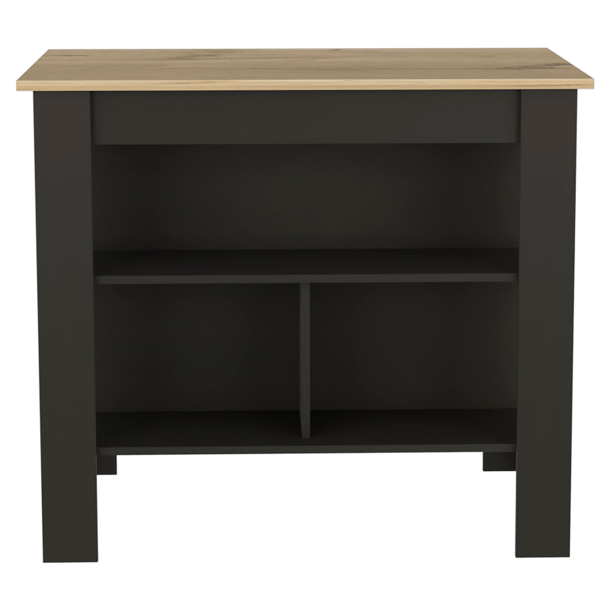 Dawn Whisper Rockaway 3-Shelf Kitchen Island Black Wengue and Light Oak