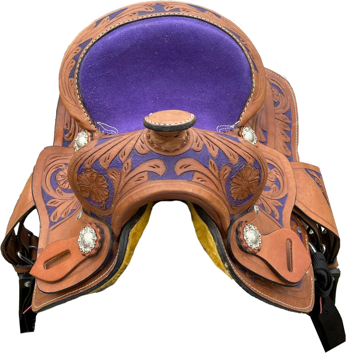 RESISTANCE Western Miniature Barrel Saddle with Conchos Inlay Colors