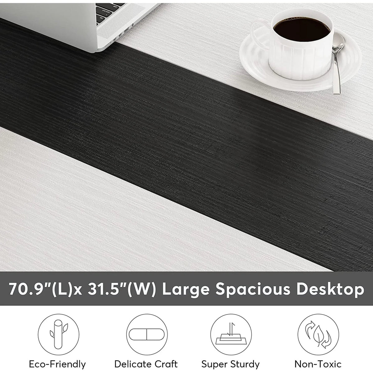 Large Simple Computer Desk Office Computer Table Writing Table for Home Office 63" L x 31.5" W x 29.5" H - Off White