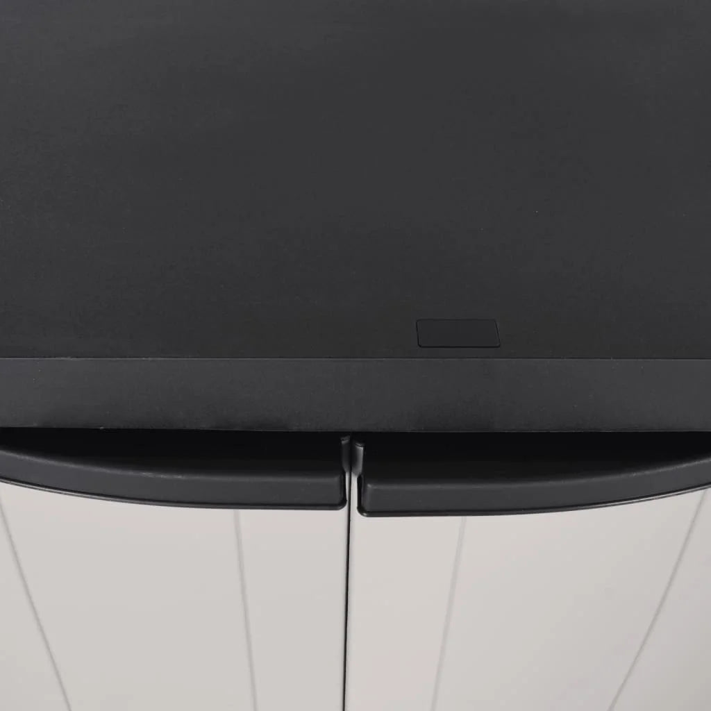 vidaXL Outdoor Storage Cabinet Black 25.6"x14.6"x33.5" PP
