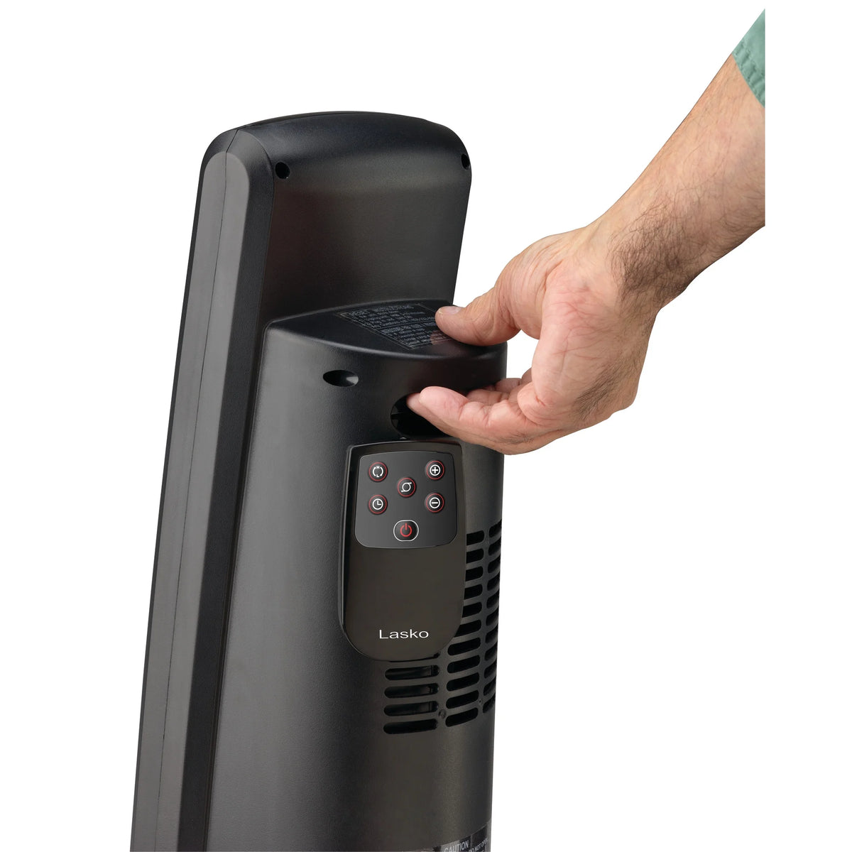 Lasko 29" 1500W Ceramic Tower Space Heater with Thermostat, Remote, Black, CT30754