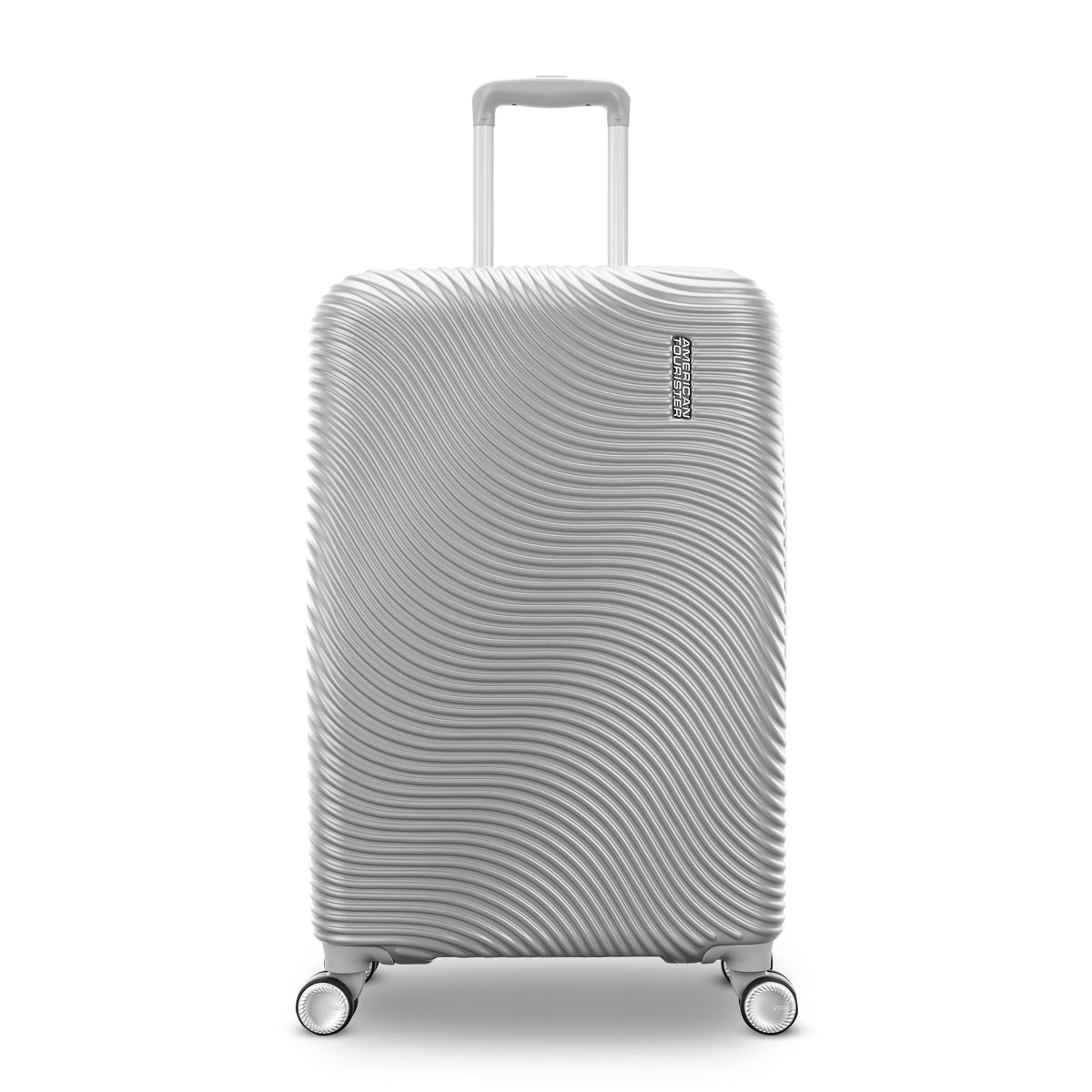 American Tourister Color Waves Medium Checked Suitcase with Spinner Wheels - Silver