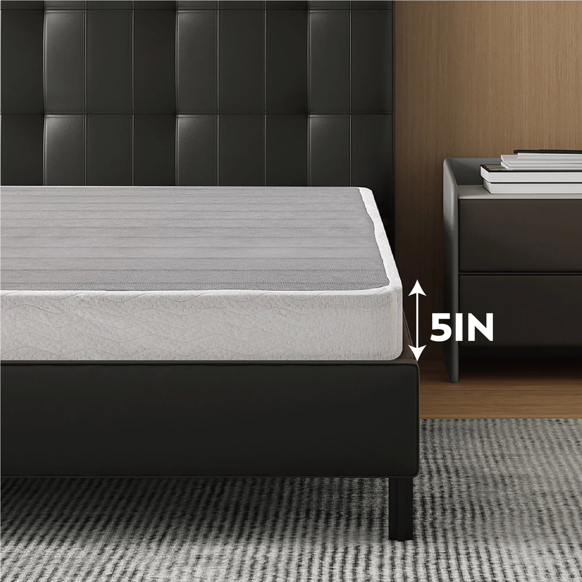 EGOHOME 5 inch Queen Size Metal Box Spring, Easy Assembly Mattress Foundation