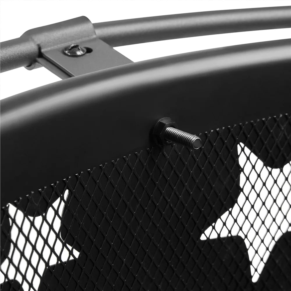Yaheetech 30'' Outdoor Iron Round Fire Pit, Black, Wood