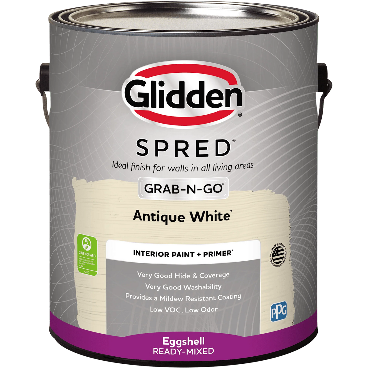Glidden Spred Grab-N-Go Interior Wall Paint Antique White / Off-White, Eggshell, 1 Gallon