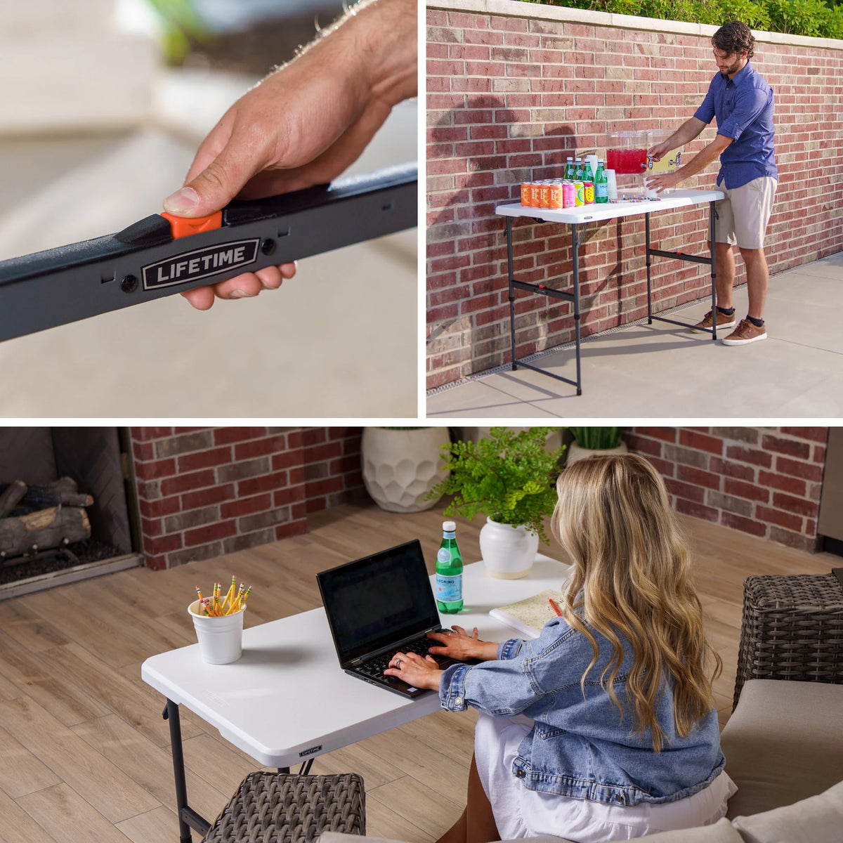 Lifetime 4-Foot Fold-in-Half Adjustable Table (Residential)