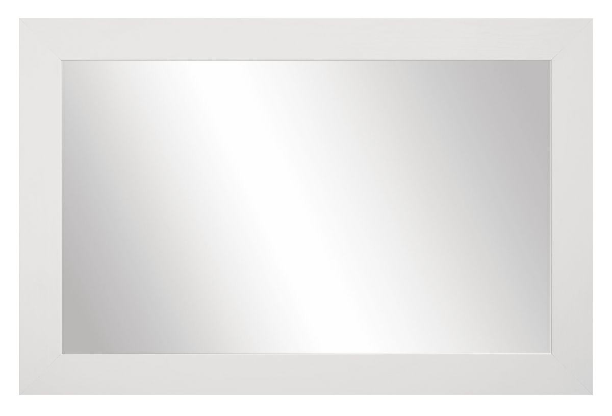Pendleton Rustic White Framed Wall Mirror, Rectangular Vanity Mirror, Multiple Sizes