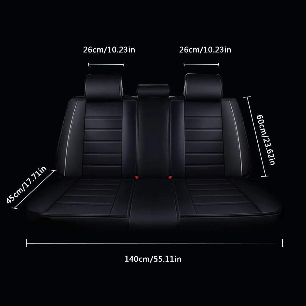 OTOEZ Leather Car Seat Cover Universal 5 Seats Full Set Front Rear Seat Protector