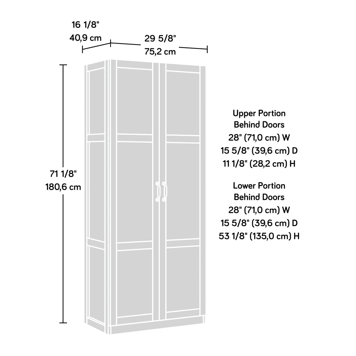 Sauder Select 2 Door Storage Cabinet, Reclaimed Pine Finish