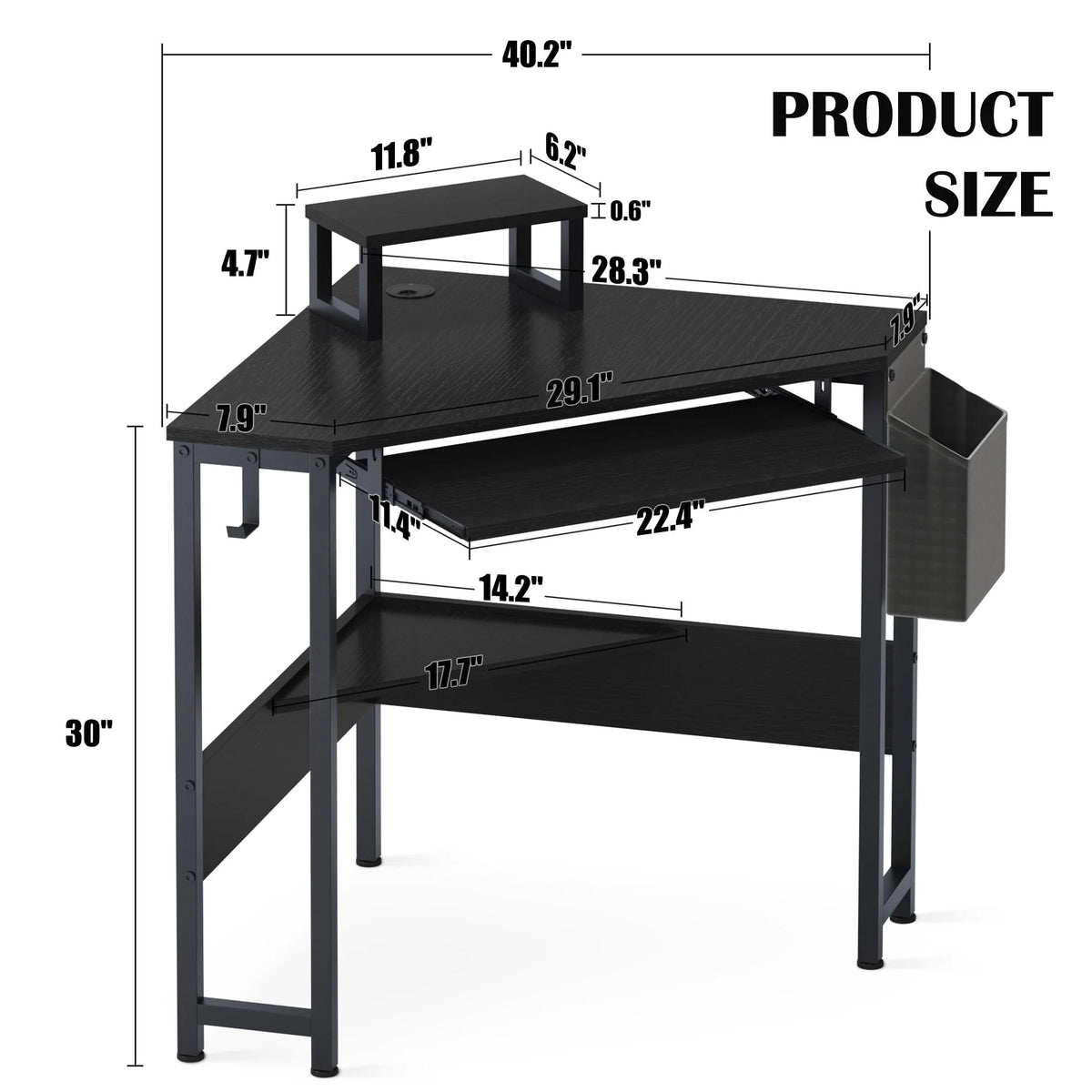 Soges Space Saving Multi-Functional Triangular Corner Desk for Office and Study