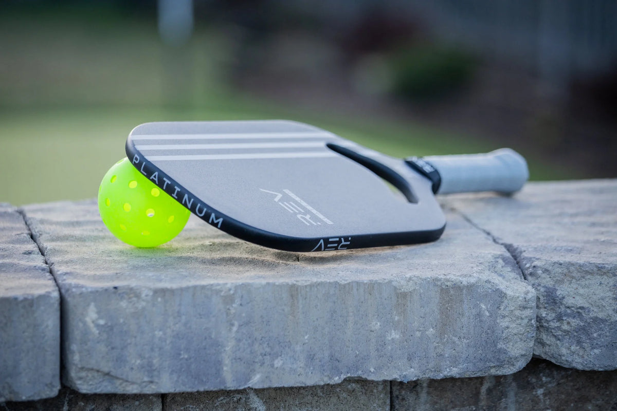 REV Platinum Edgeless Pickleball Paddle, Carbon Fiber Face, Polypropylene Honeycomb Core, 8oz, Black