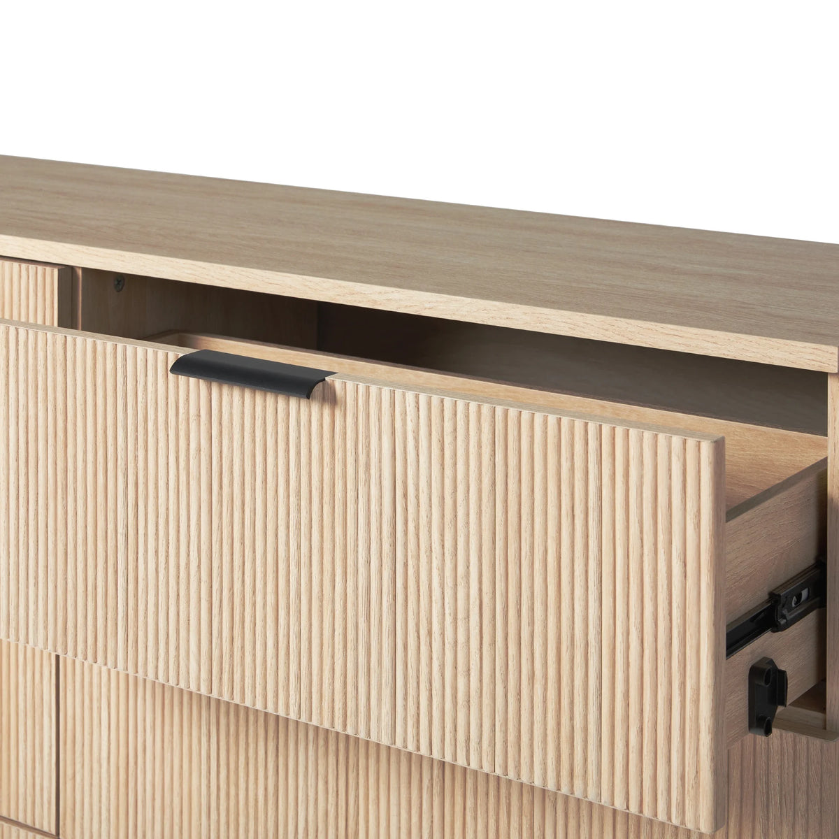 Walker Edison Mid-Century 6-Drawer Dresser with Reeded Drawer Fronts, Mocha