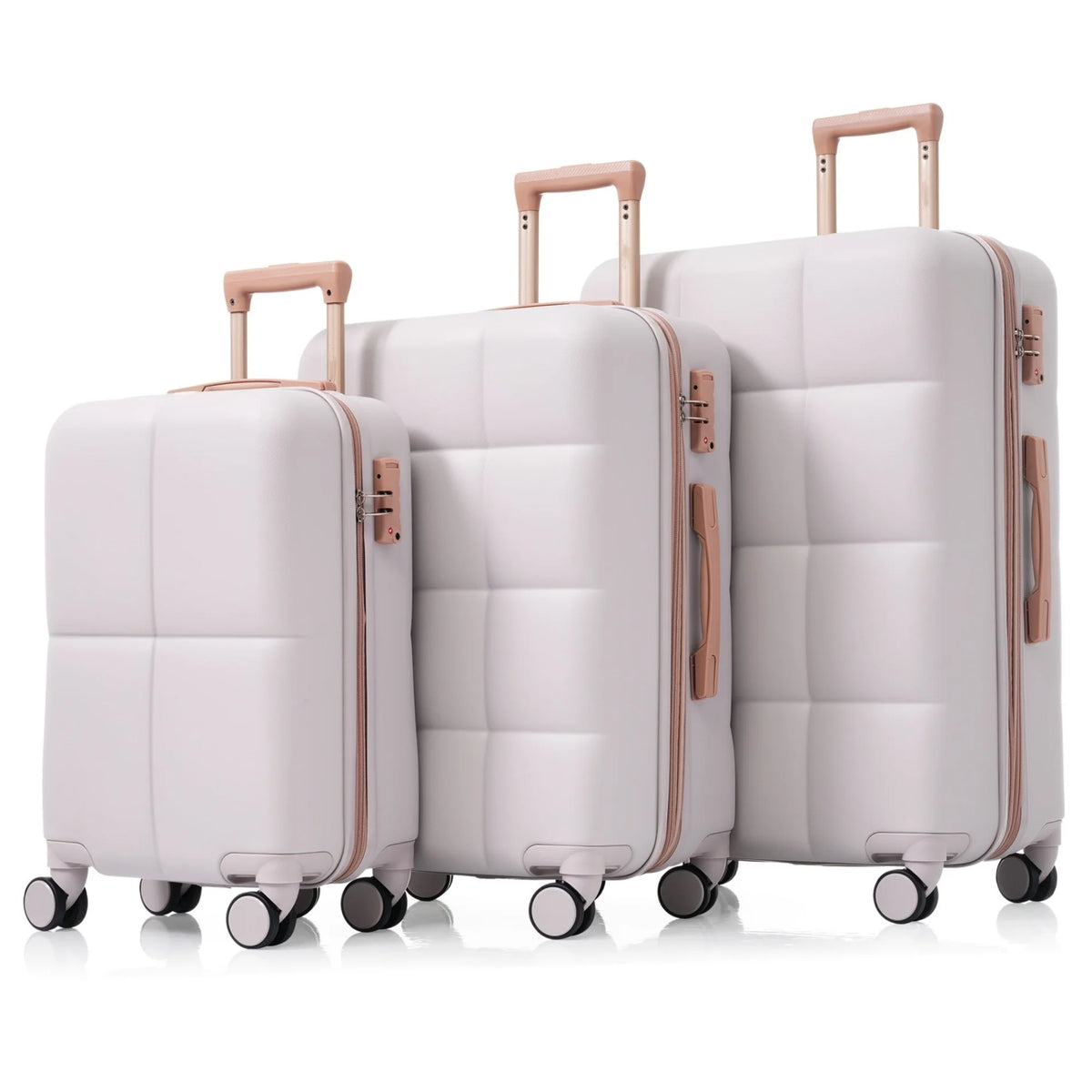 3 Piece Luggage Set , 20/24/28 inches Suitcase Set , ABS Hardshell Expandable Luggage Sets with TSA Lock,20-inch with USB Port, Carry On Luggage for Men Women, Pink