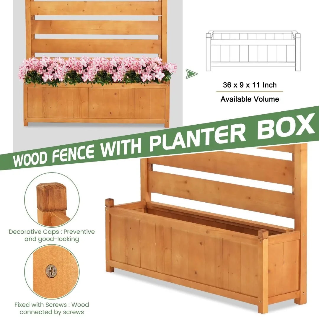 "NAIZEA Air Conditioner Fence, Pool Equipment Enclosure, Trash Can Enclosure, Metal Stake Wood Fence Panel 38"" W x 60"" H"