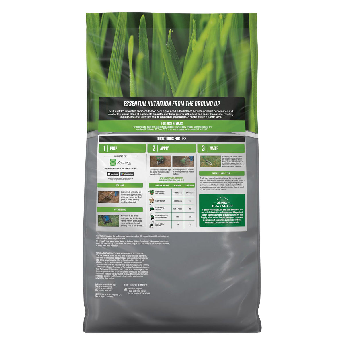 Scotts Max Grass Seed Tall Fescue Mix, 12 lbs