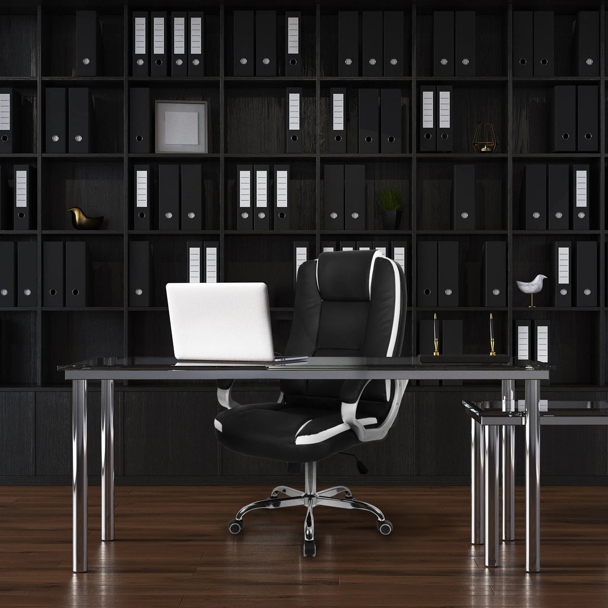 NEO CHAIR Home Office Chair, Heavy Duty Leather Office Chair, Ergonomic High Back Cushion Lumbar Back Support, Computer Desk Executive Chair for Work, 8 Hours Comfort, Jet Black