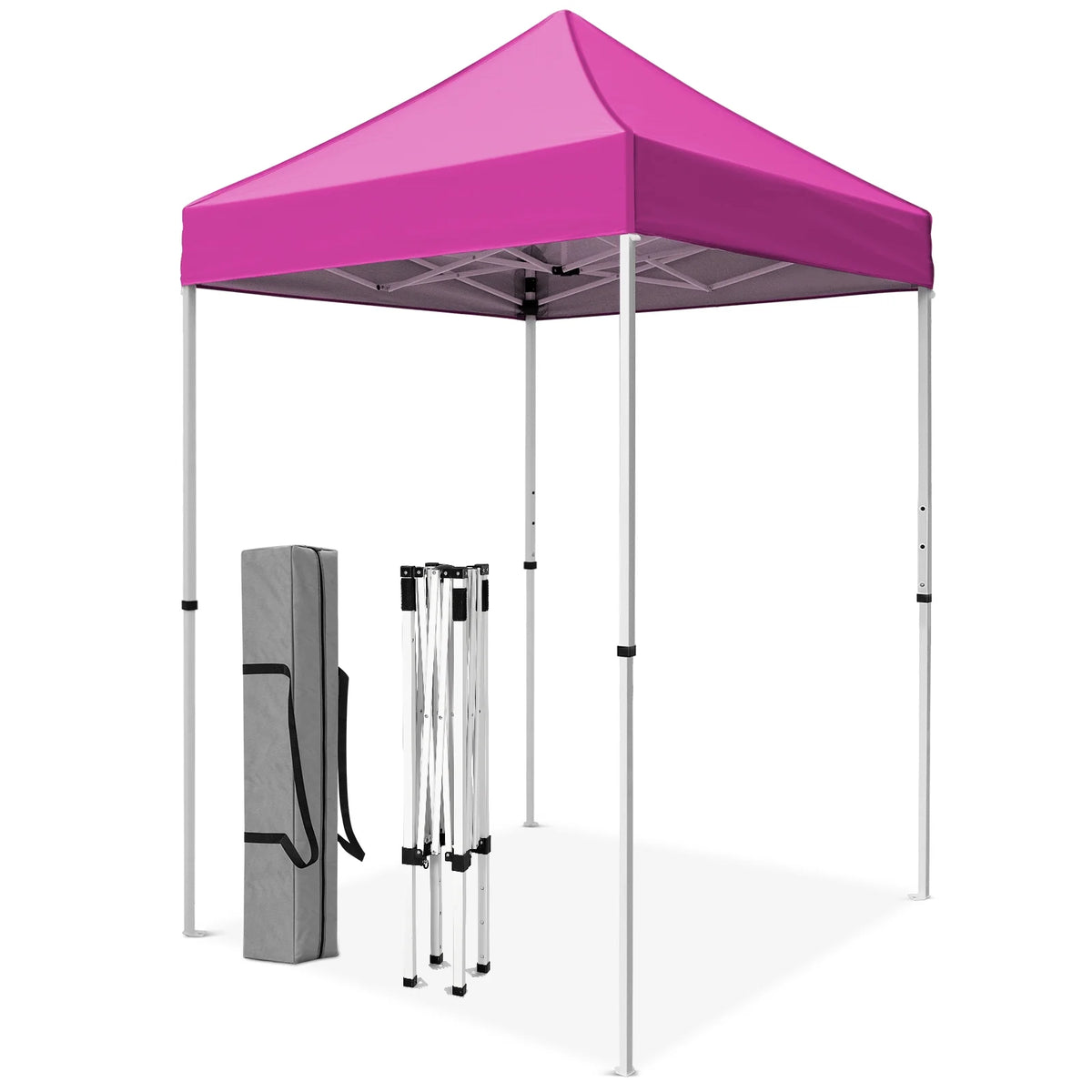 INTER HUT 5x5 Outdoor Pop up Canopy Gazebo, Instant Easy Set up Outdoor Canopy Commercial Fair Shelter, Beige