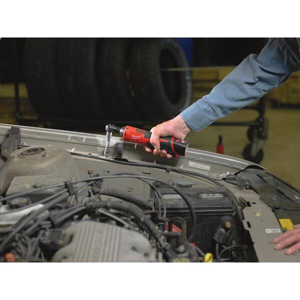 M12 12V Lithium-Ion Cordless 1/4 in. Ratchet and 3/8 in. Ratchet Combo Kit (2-Tool) W/ (2) 2.0Ah Batteries