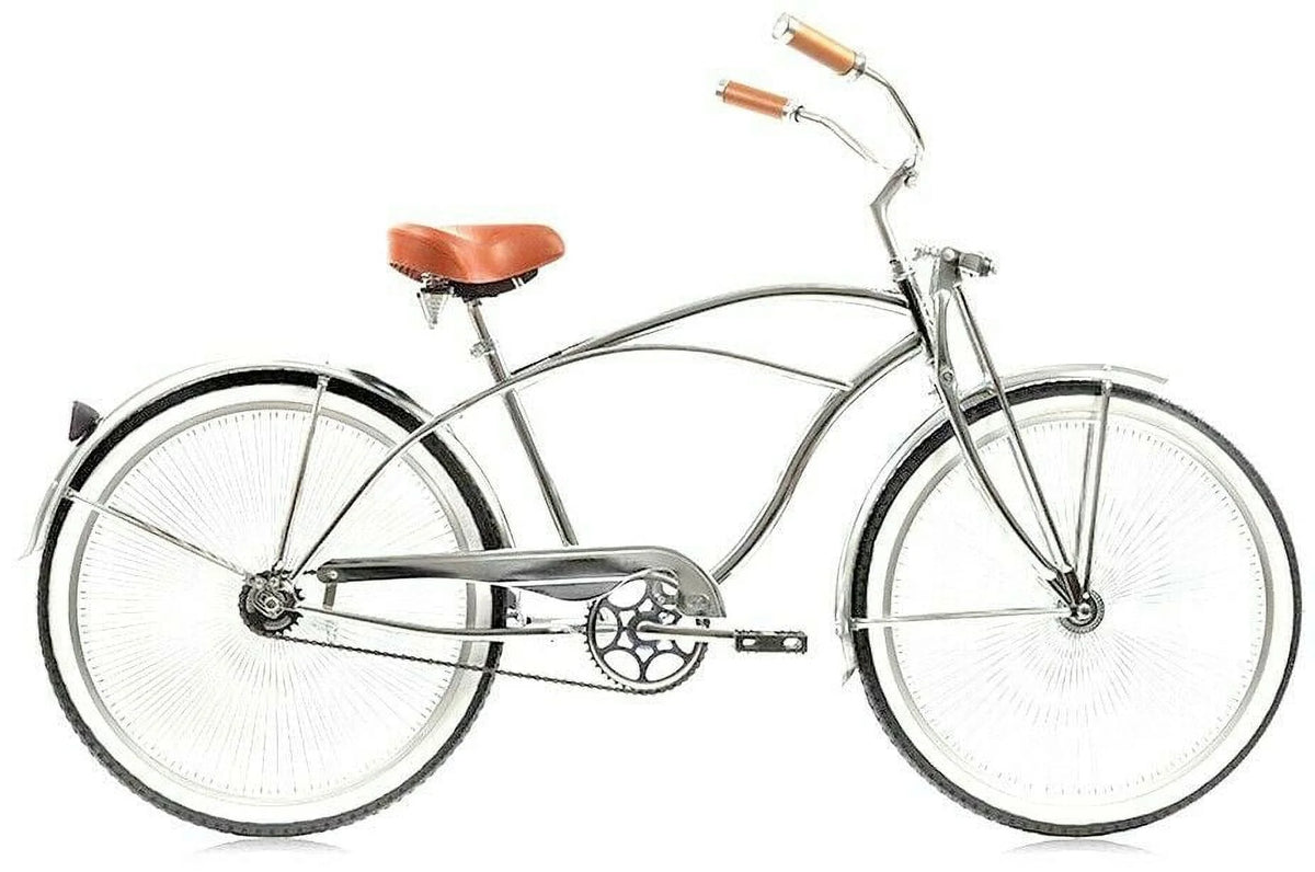 Micargi Cougar GTS, Chrome Men's 26 In. Beach Cruiser Bike