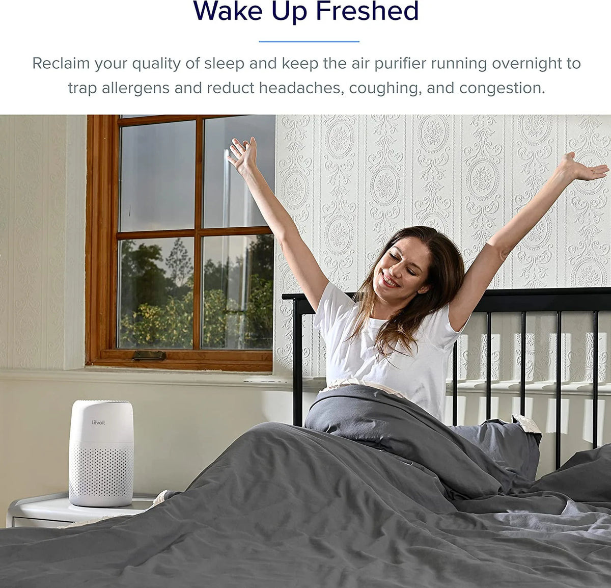 Levoit Desktop HEPA Air Purifier with Aroma for Bedroom & Office (178 Sq. Ft), Core Mini, White