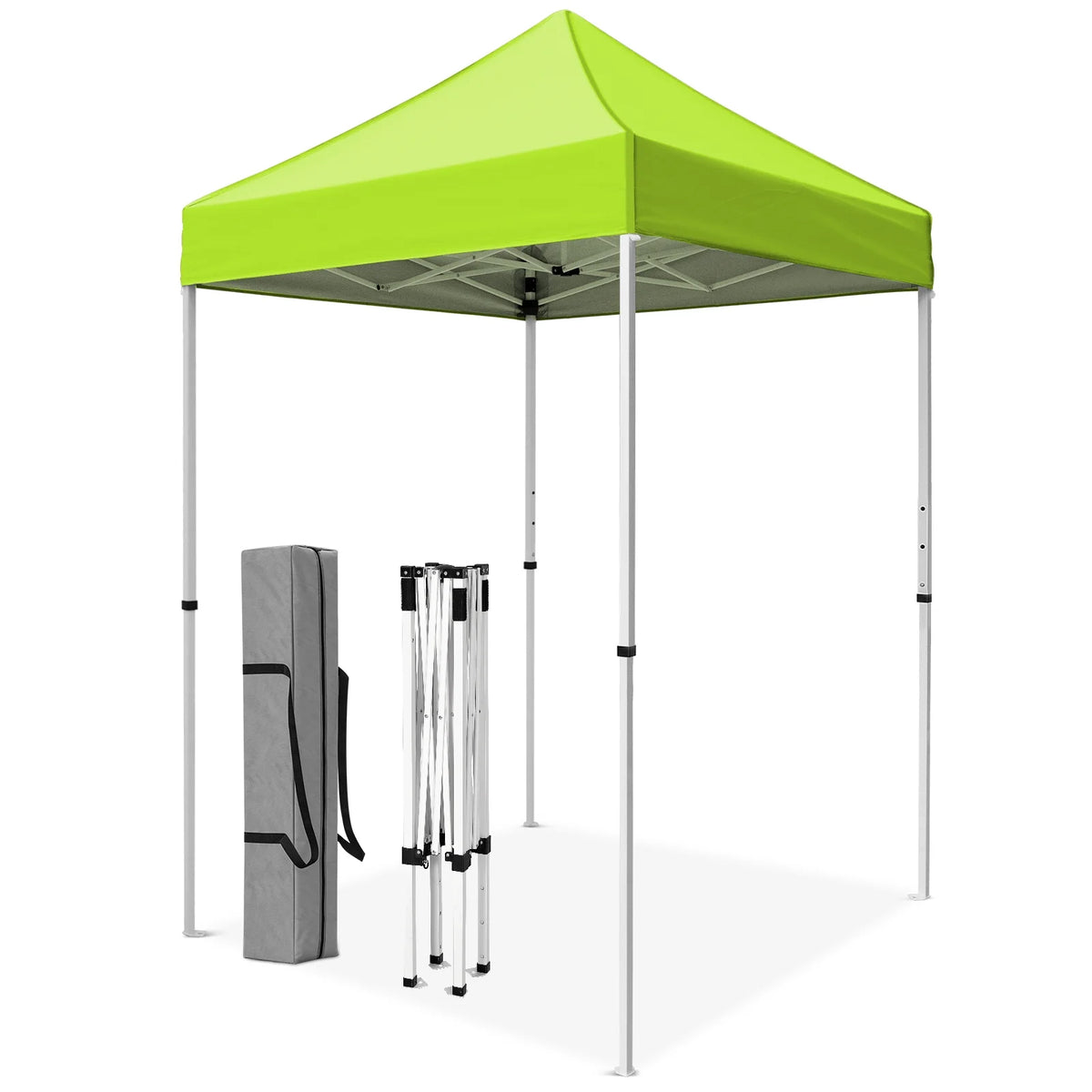 INTER HUT 5x5 Outdoor Pop up Canopy Gazebo, Instant Easy Set up Outdoor Canopy Commercial Fair Shelter, Beige