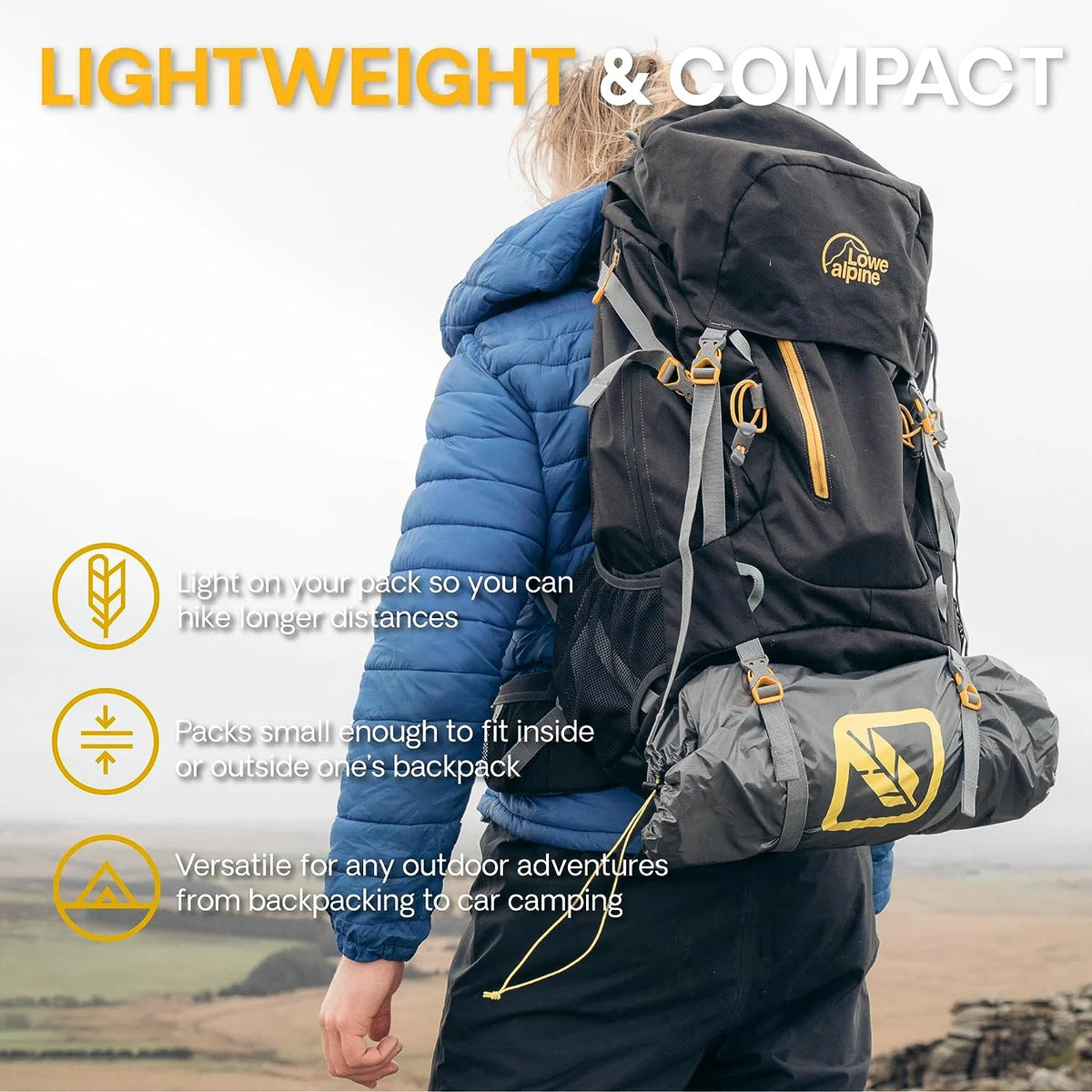 Featherstone Backpacking Tent Lightweight for 3-Season Outdoor Camping, Hiking, and Biking - Includes Footprint & Mesh Gear Loft - Freestanding Tents with Ultralight Fly-Footprint Capability