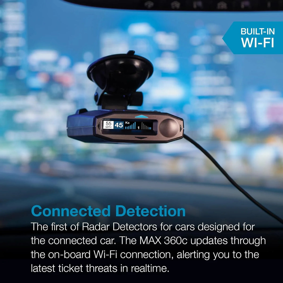Escort MAX 360c Laser Radar Detector - WiFi & Bluetooth Enabled, 360�� Protection, Extreme Long Range, Voice Alerts, Apple CarPlay & Android Auto Compatible